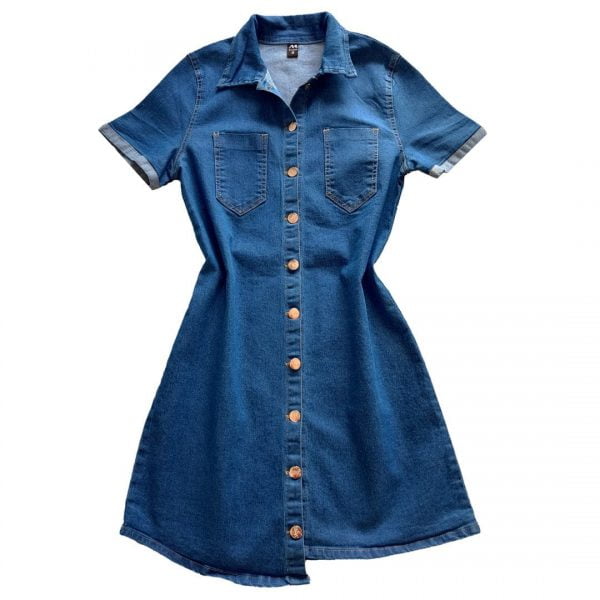 Alternative view of Vestido Jeans Azul Oscuro Elastizado