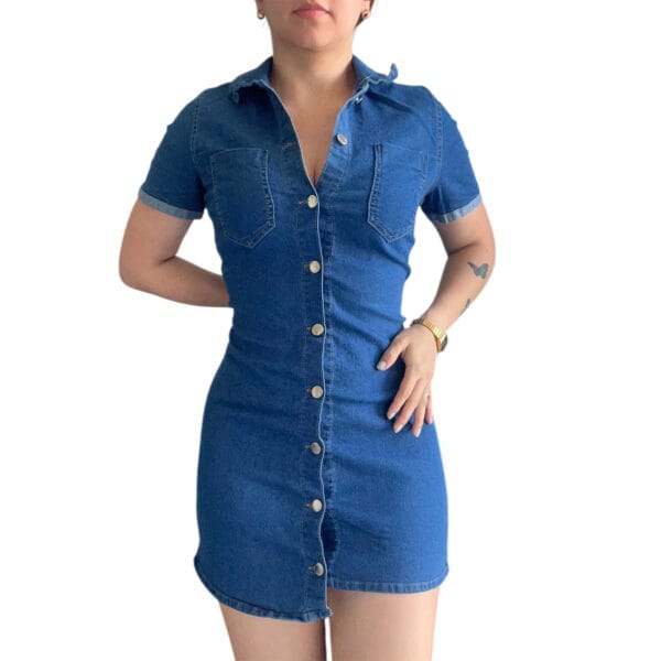 vestido de jean de mujer corto