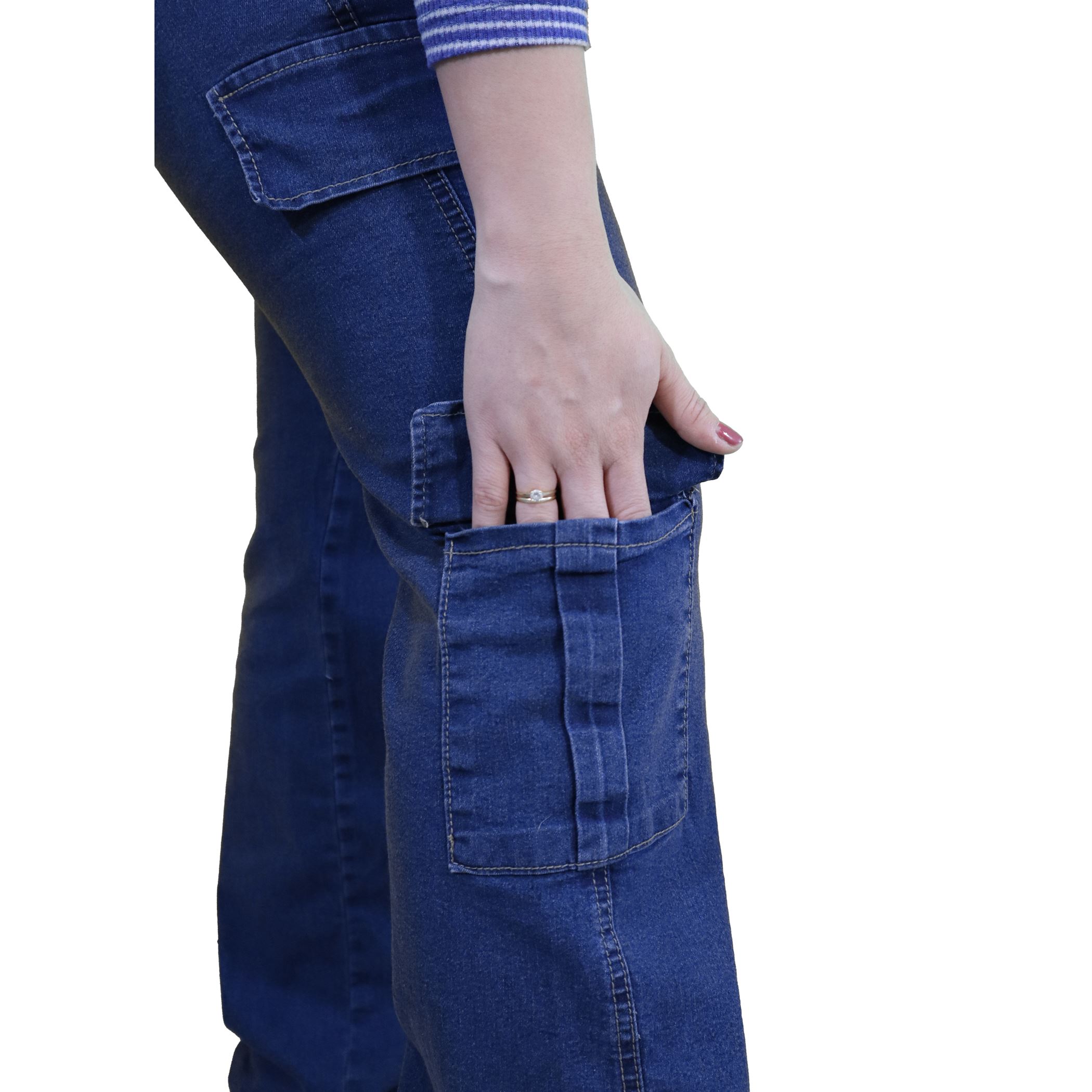 Jean Wide Leg Cargo Azul Oscuro - Imagen 5