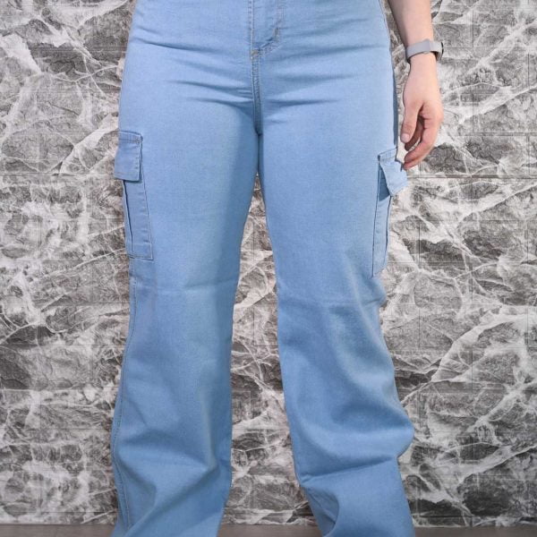 Alternative view of Jean Wide Leg Cargo Celeste
