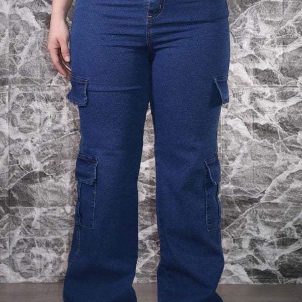 Alternative view of Jean Wide Leg Cargo Azul Oscuro