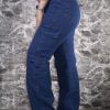 Jean Wide Leg Cargo Azul Oscuro