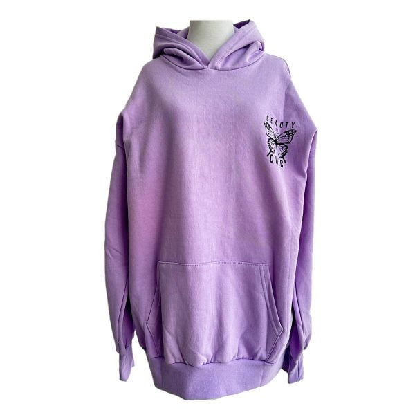 Alternative view of Hoodie Oversize Canguro Butterfly Lila