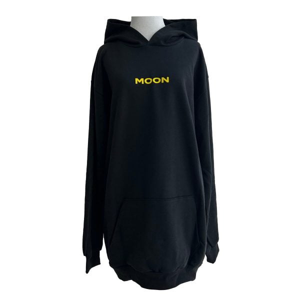 Alternative view of Hoodie Oversize Canguro Moon Negra