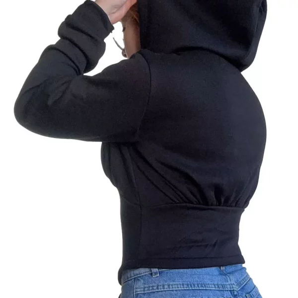 Alternative view of Campera Efecto Corset Negra