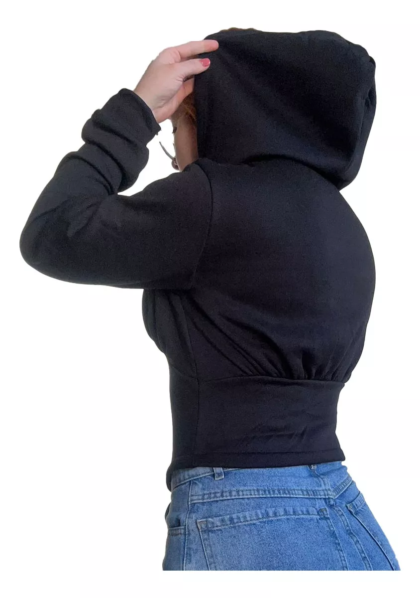 Campera Efecto Corset Negra - Imagen 2
