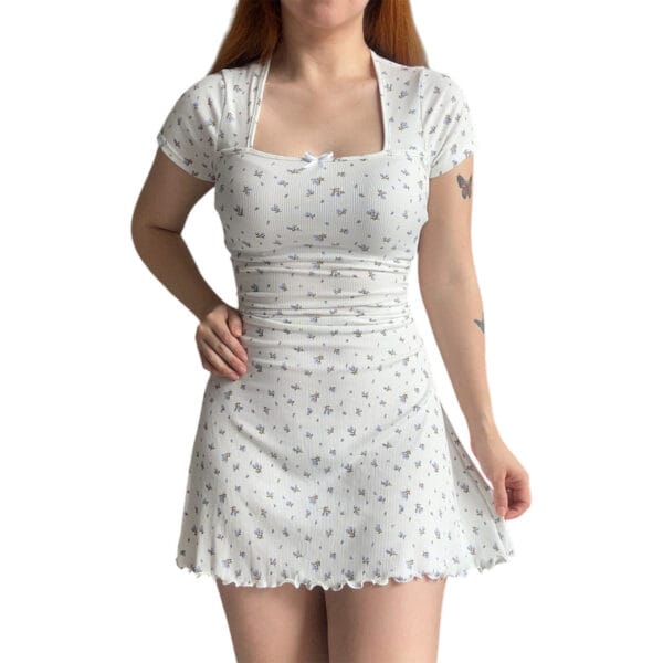 vestido corto de mujer blanco coquette sexy
