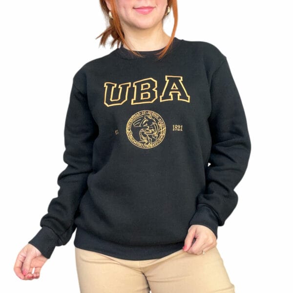 buzo oversize de mujer y hombre unisex invierno frizado bordado de la uba