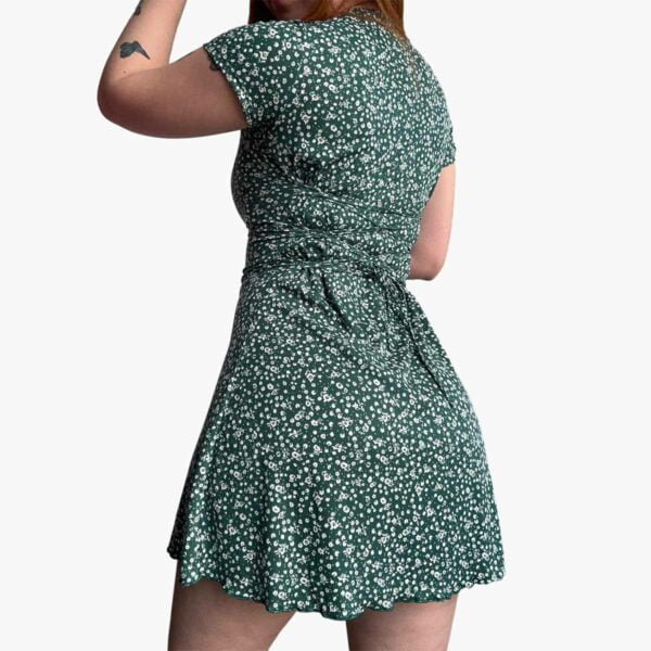 Alternative view of Vestido Efecto Corset Escote Cuadrado Verde