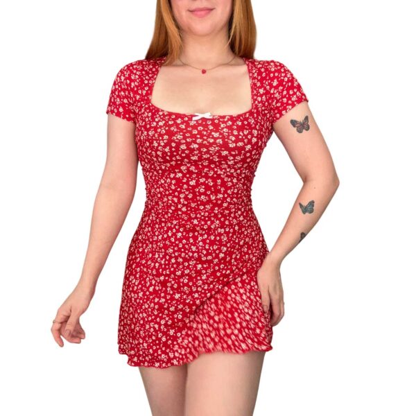 vestido rojo verano, corset, vestido de mujer, vestidos coquette cortos.