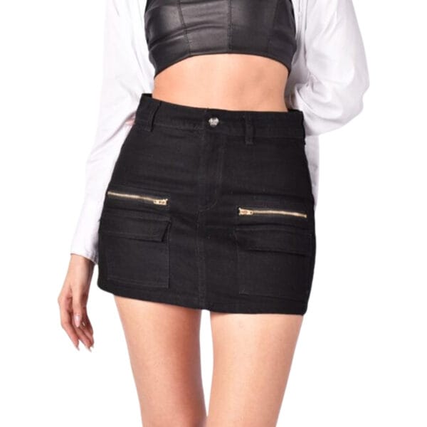 Pollera Mini Cargo Negra Malefica
