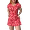 vestido corto rojo mujer