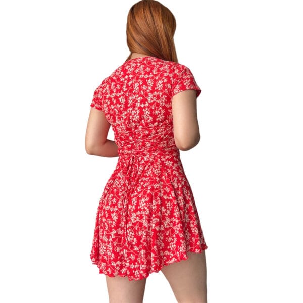 vestido corto rojo mujer