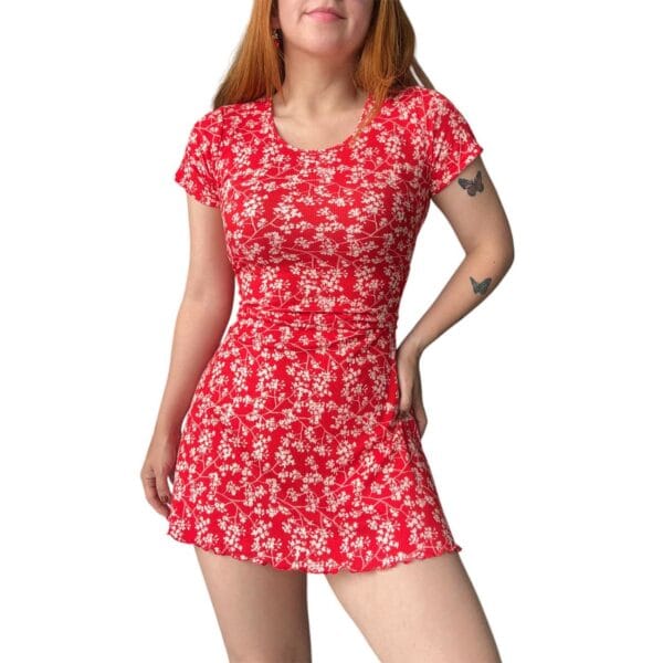 vestido corto rojo mujer