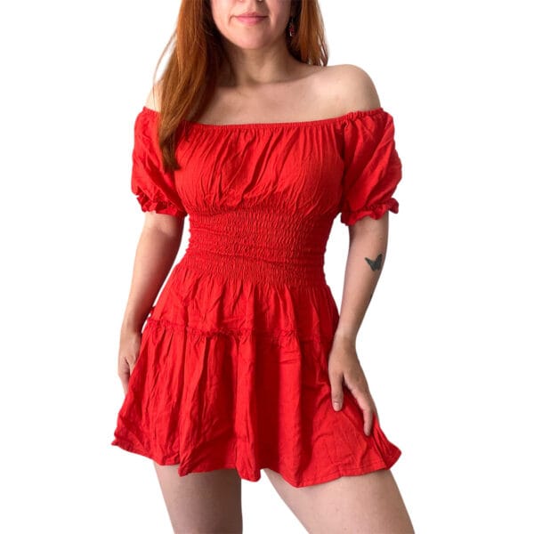 vestido rojo corto de mujer sexy fiesta