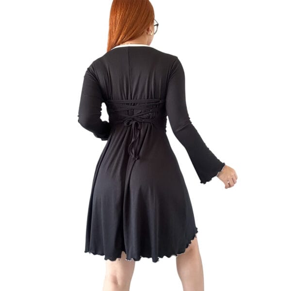 Vestido Efecto Corset Moon Negro sexy de mujer