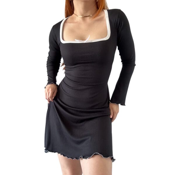 Vestido Efecto Corset Moon Negro sexy de mujer kawaii