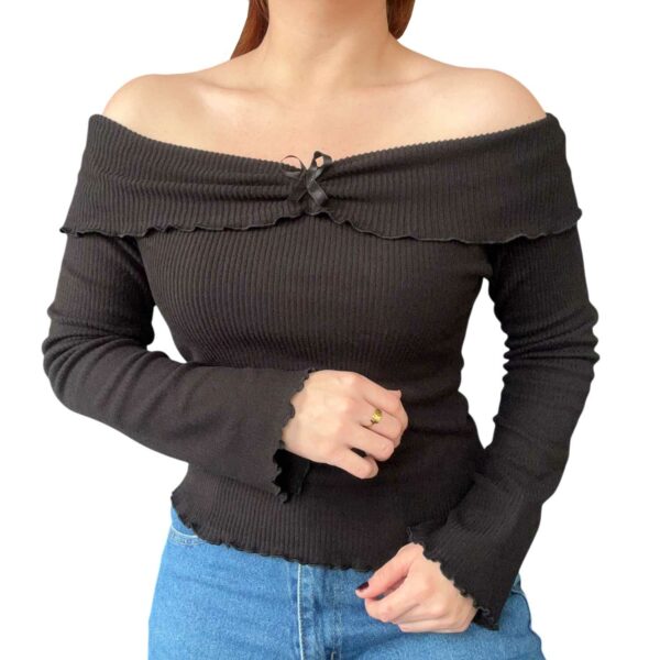 remera manga oxford frizada coquette, kawaii