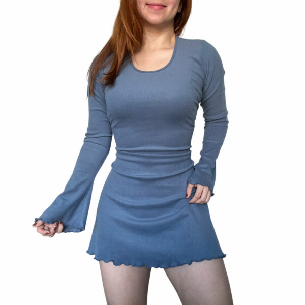 vestido corto de mujer azul frizado para invierno para fiesta sexy corset shein