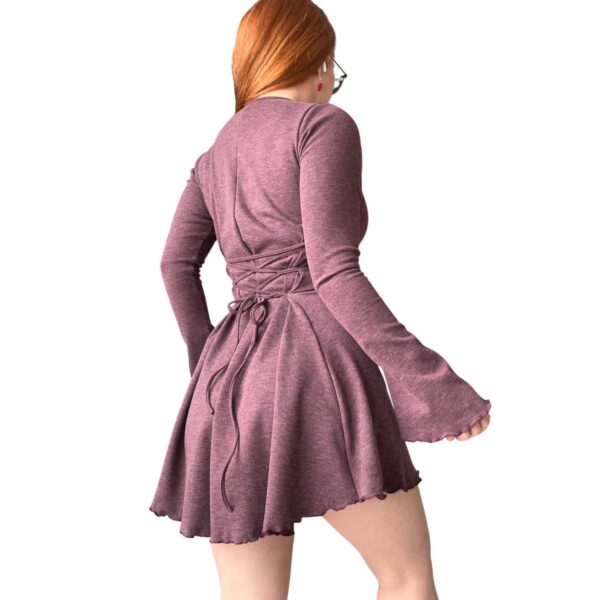 vestido coquette, corto, manga larga oxford, invierno, mujer, adulto, sexy, kawaii, shein, importado, fiesta