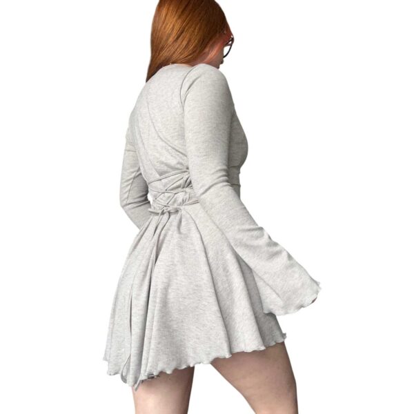 vestido frizado corto, manga larga oxford, de mujer, invierno, coquette, kawaii, shein, importado
