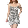 Vestido Beige Bela Corto Con Volado de mujer con tiras para verano primavera sexy moda argentina