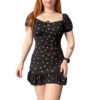 vestido negro corto de mujer, corte sexy
