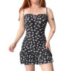 Vestido Negro Bela Corto Con Volado