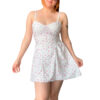 Vestido Blanco Ophelia Floreado vestido de novia, vestido corto blanco de fiesta