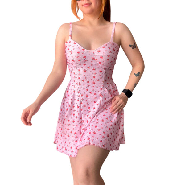 vestido de mujer rosa corto, vestido kawaii, vestido coquette, vestido de fiesta.