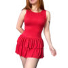 vestido con gliter rojo de navidad, de mujer, sexy, moda 2025