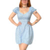 vestido lana del rey moda, vestido azul femenino.