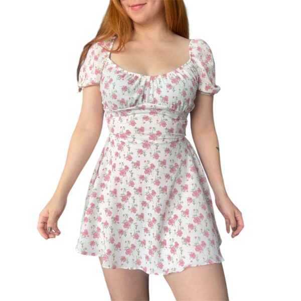 vestido san valentín, floreado, de mujer, para verano.