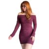 vestido tendencia color bordó, de mujer.